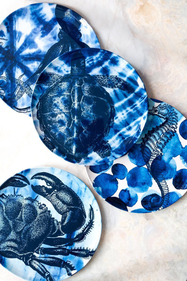 Thomas Paul Shibori Sea Life Dinner Plate Set of 4 