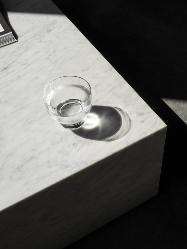 Menu Plinth Low White Carrara Marble 