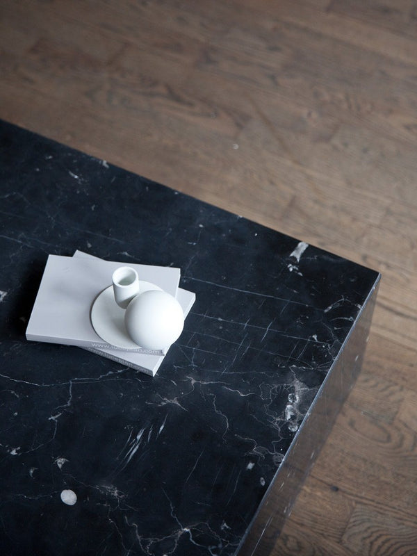 Menu Plinth Low White Carrara Marble 