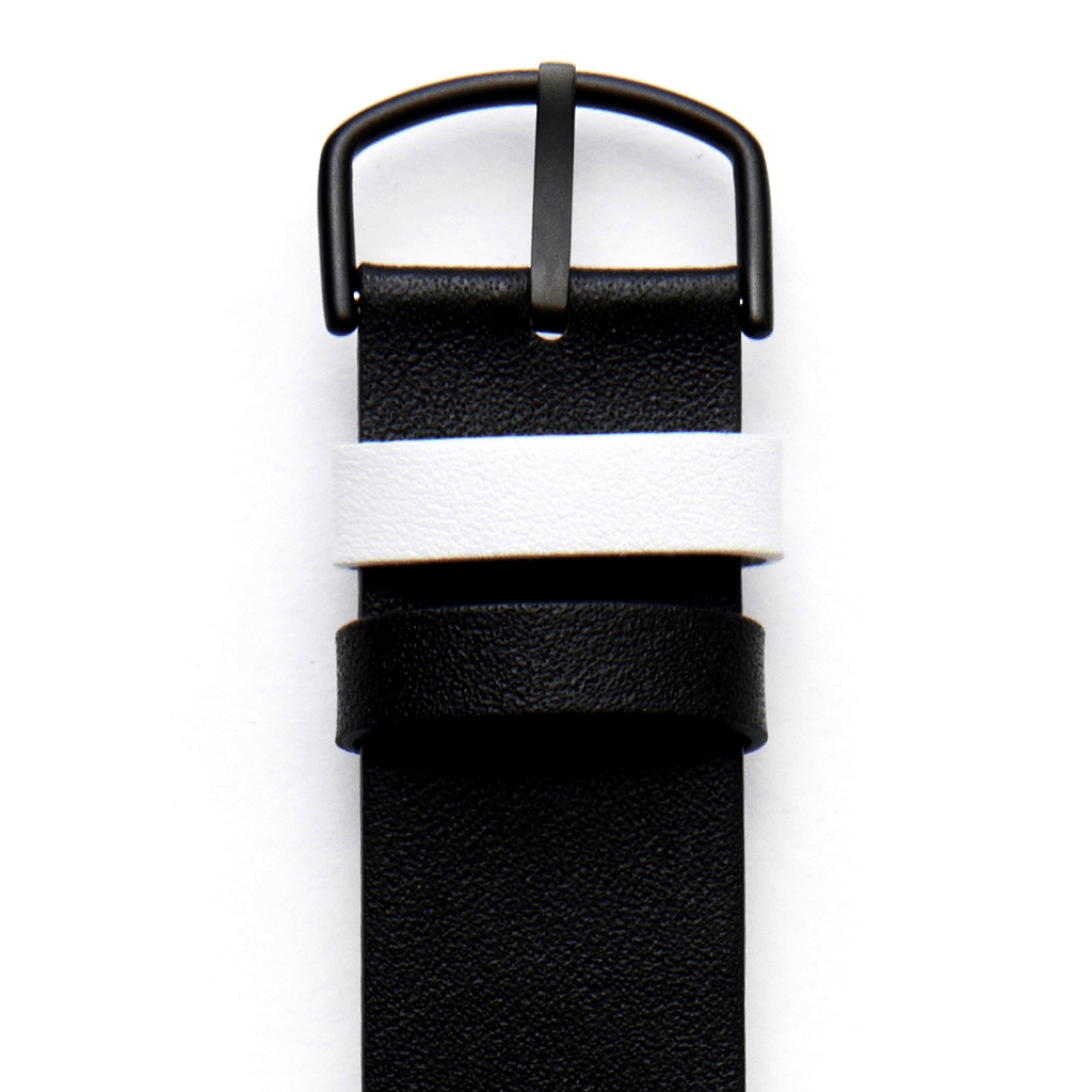 Black dial / Black leather strap 40 mm - PICTO Watches