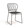 Skargaarden Resö Dining Chair - with Fabric Seat Charcoal Grey Meta Fabric Seat 