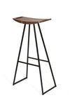 Tronk Roberts Bar Stool 30" Black Walnut w/ Inlay 