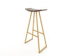 Tronk Roberts Bar Stool 30" Mustard Walnut w/ Inlay 