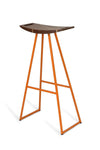 Tronk Roberts Bar Stool 30" Orange Walnut w/ Inlay 