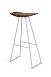 Tronk Roberts Bar Stool 30" White Walnut w/ Inlay 