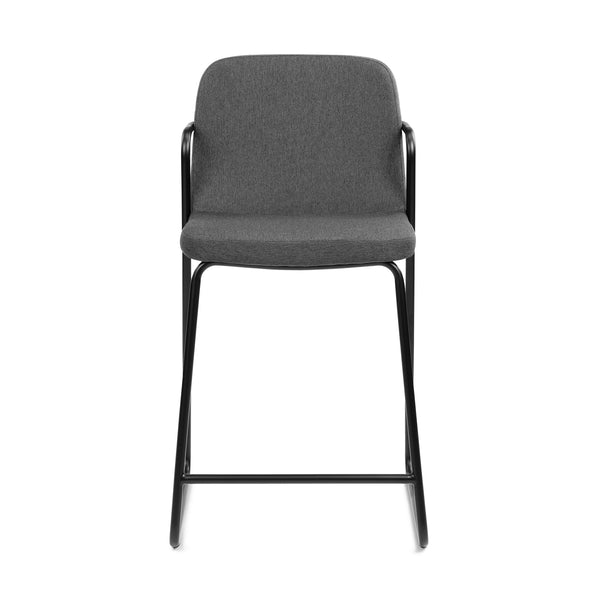 M.A.D. Zag Counter Stool Black Base / Graphite Grey Seat 