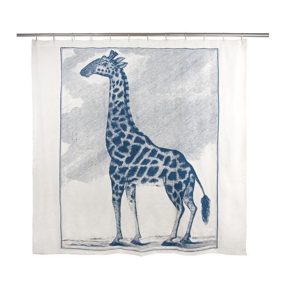 Thomas Paul Giraffe Etching Shower Curtain 