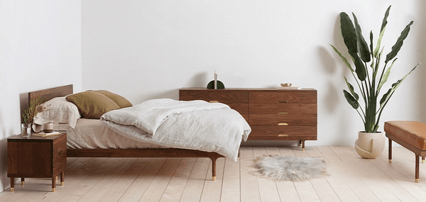 Kalon Simple Bed Ash Twin Headboard Wood