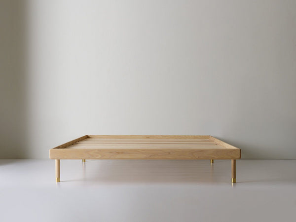 Kalon Simple Bed Ash Full Headboard Brass