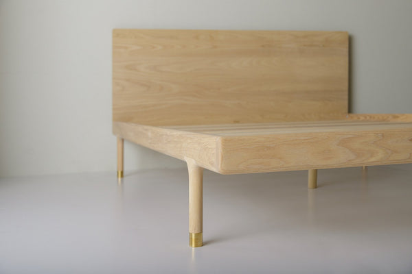 Kalon Simple Bed Ash Twin Headboard Wood
