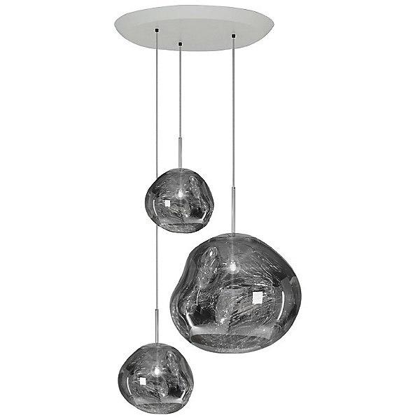 Tom Dixon Melt Trio Round LED Pendant System Chrome 