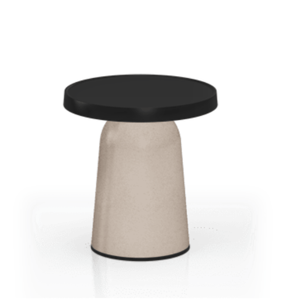 TOOU Thick Top Side Table - High Black Top / Eco White Base 
