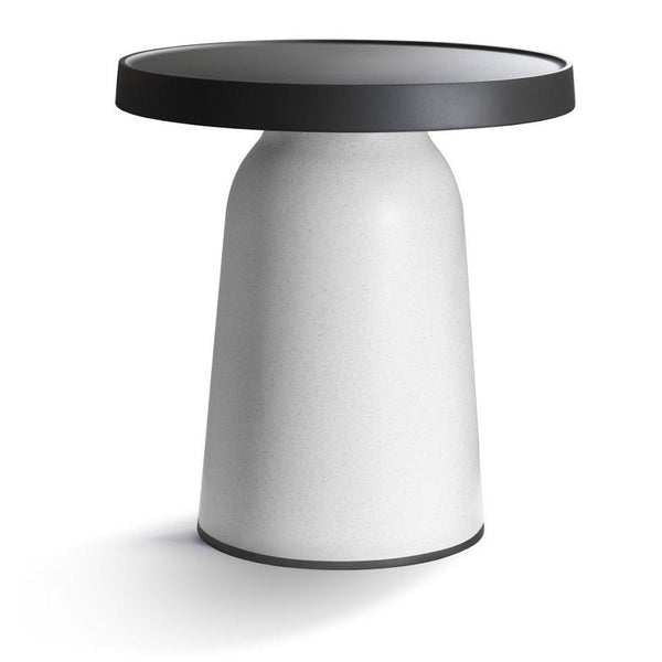TOOU Thick Top Side Table - High Black Top / Eco White Base 