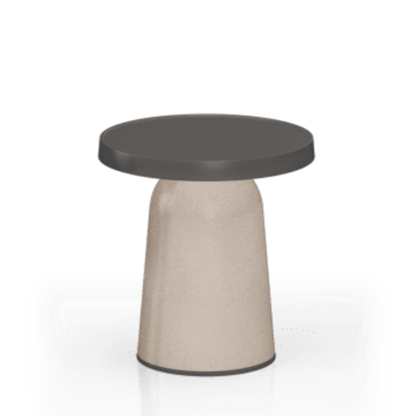 TOOU Thick Top Side Table - High Black Top / Eco White Base 