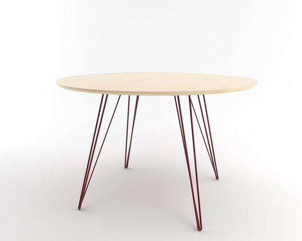 Tronk Williams Dining Table - Circular Blood Red Small Maple