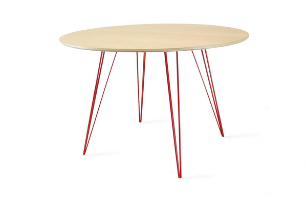 Tronk Williams Dining Table - Circular Blood Red Small Maple