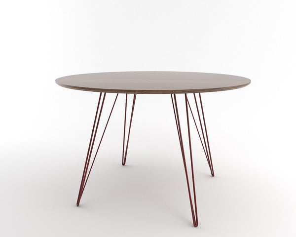 Tronk Williams Dining Table - Circular Blood Red Small Maple