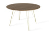 Tronk Williams Dining Table - Circular Brass Gold Large Walnut