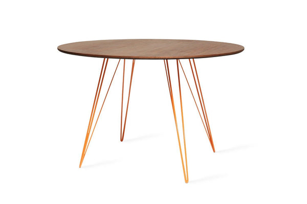 Tronk Williams Dining Table - Circular Blood Red Small Maple