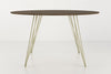 Tronk Williams Dining Table - Oval Brass Gold Large Walnut