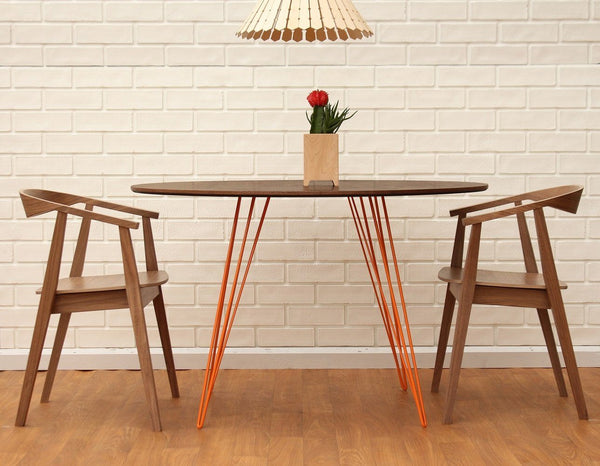 Tronk Williams Dining Table - Circular Blood Red Small Maple