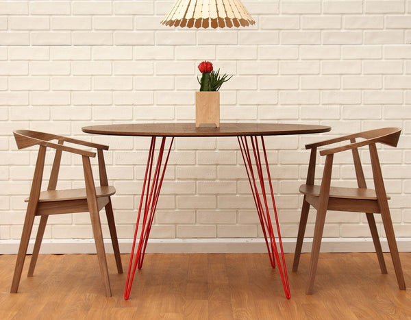Tronk Williams Dining Table - Circular Blood Red Small Maple