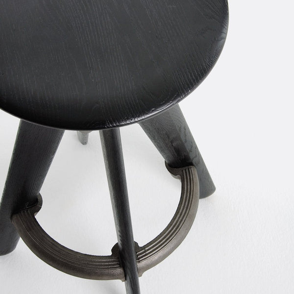 Tom Dixon Slab Bar Stool Black Stained Oak 