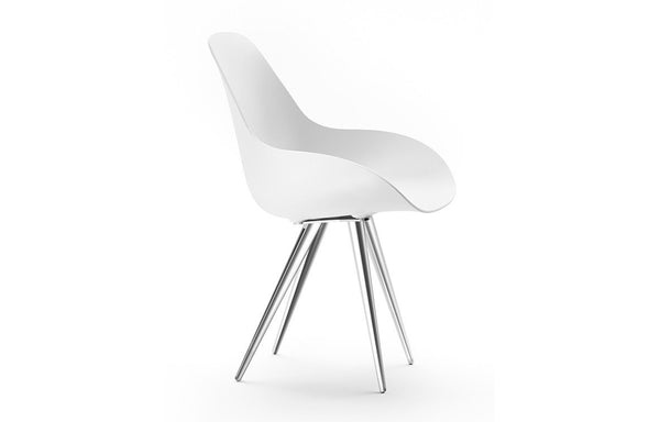 Kubikoff Angel Contract Dimple Closed Chair White Chromium Plated No Seat Pad