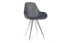 Kubikoff Angel Contract Dimple Closed Chair Dark Grey Chromium Plated No Seat Pad