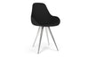 Kubikoff Angel Contract Dimple Pop Chair Chromium Plated No Seat Pad Black Eco Leather
