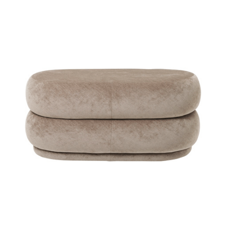 Ferm Living Pouf Oval - Medium Forest Faded Velvet 