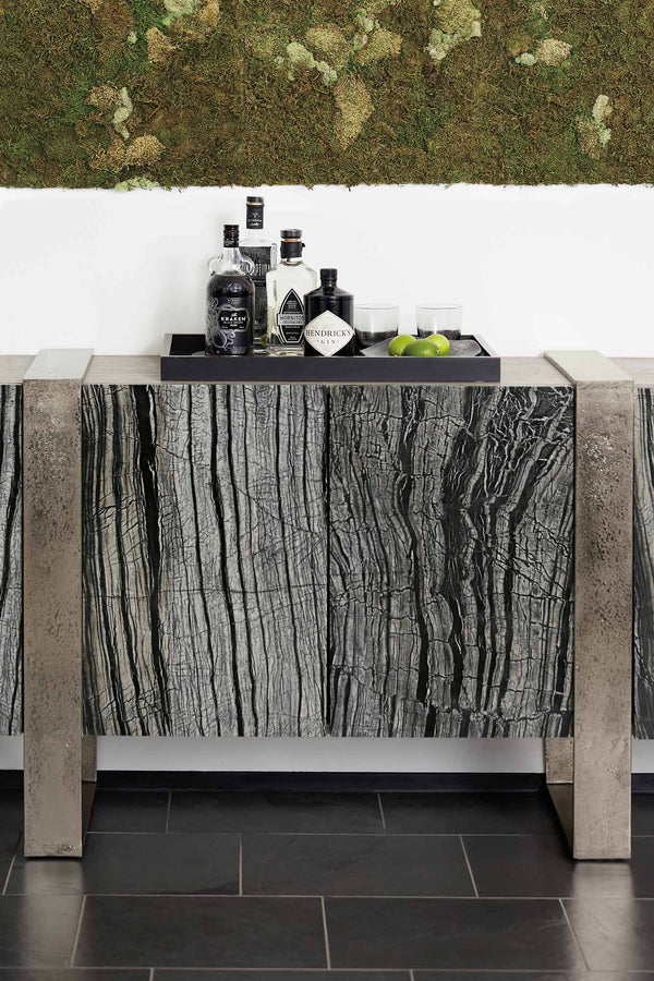 Bernhardt Linea Black Forest Marble Entertainment Console