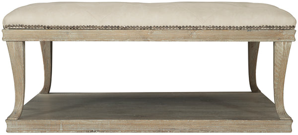 Bernhardt Rustic Patina Upholstered Cocktail Table