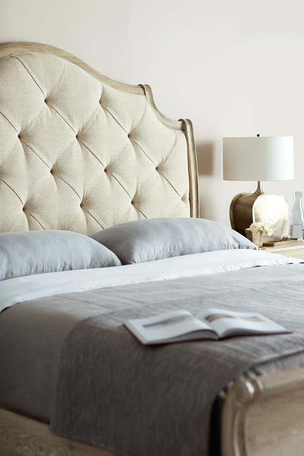 Bernhardt Rustic Patina Upholstered Sleigh Bed