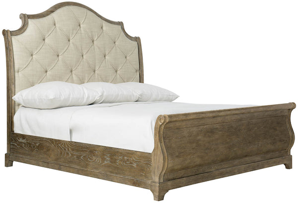 Bernhardt Rustic Patina Upholstered Sleigh Bed