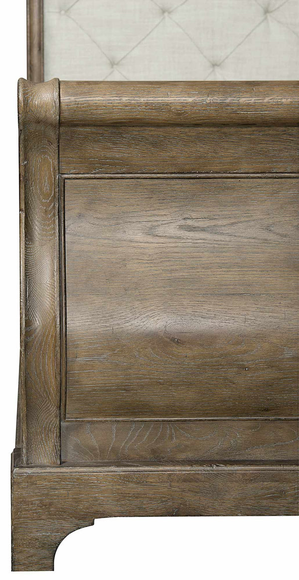 Bernhardt Rustic Patina Upholstered Sleigh Bed
