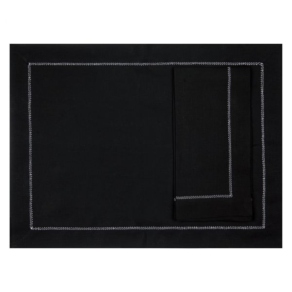 Huddleson Hemstitch Linen Placemats - Set of 2