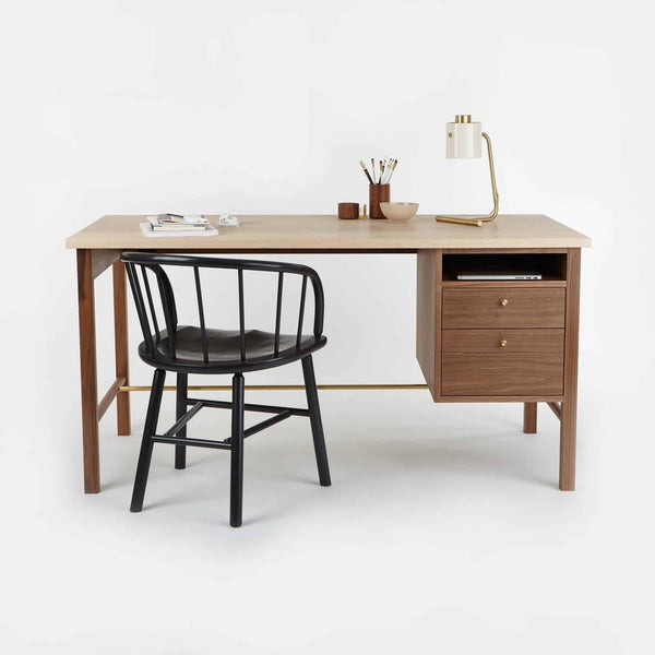 Another Country Desk Two Ash Top/Walnut Base 