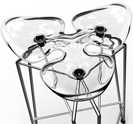 Kubikoff Diamond Bar Stool Chrome 