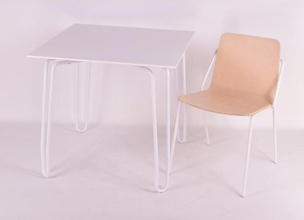 Kubikoff Diamond Contract Table White Powder Coated White Wood 