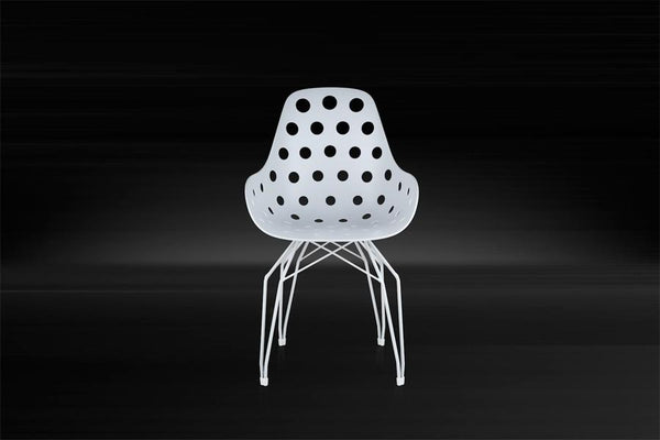 Kubikoff Diamond Dimple Chair White Chromium Plated No Seat Pad