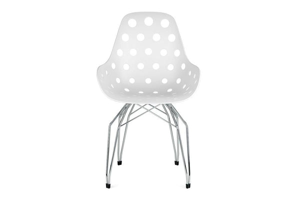 Kubikoff Diamond Dimple Chair White Chromium Plated No Seat Pad