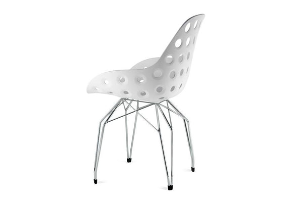 Kubikoff Diamond Dimple Chair White Chromium Plated No Seat Pad