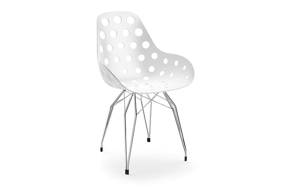 Kubikoff Diamond Dimple Chair White Chromium Plated No Seat Pad