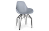 Kubikoff Diamond Dimple Closed Chair Light Grey Black Powder Coated 