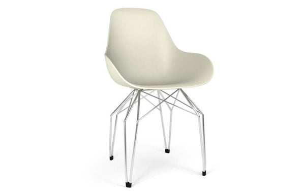 Kubikoff Diamond Dimple Closed Chair White Chromium Plated 