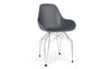 Kubikoff Diamond Dimple Closed Chair Dark Grey Chromium Plated 