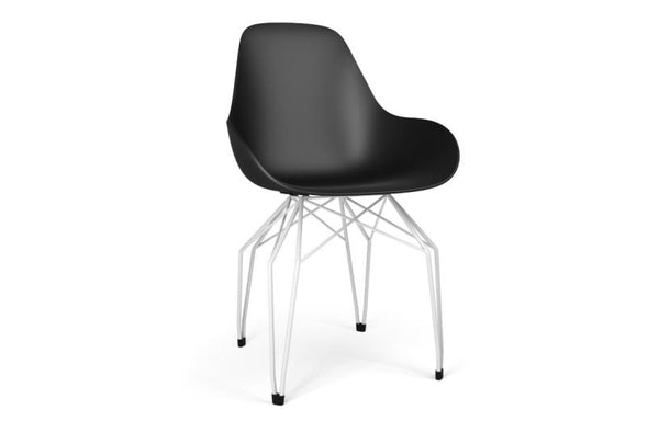 Kubikoff Diamond Dimple Closed Chair White Chromium Plated 