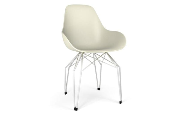 Kubikoff Diamond Dimple Closed Chair White Chromium Plated 
