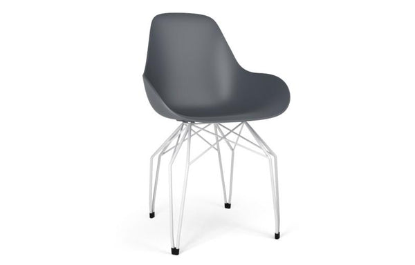 Kubikoff Diamond Dimple Closed Chair White Chromium Plated 